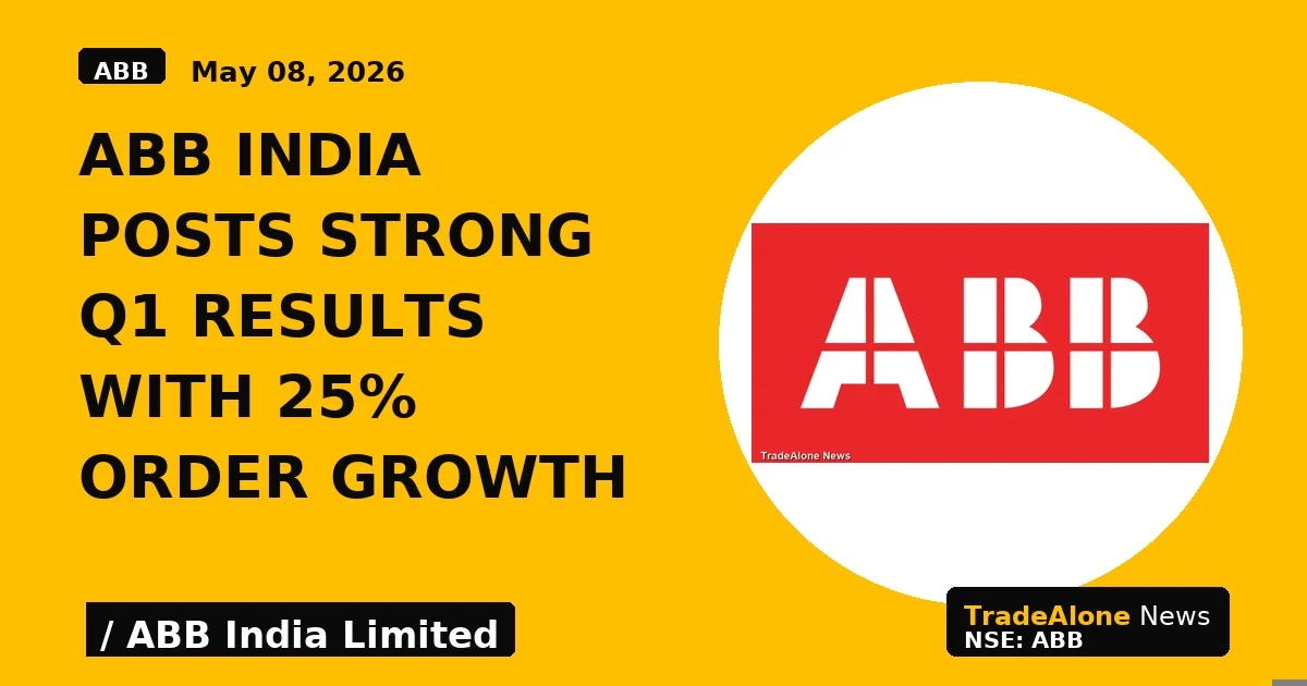 Abb India Posts Strong Q1 Results With 25% Order Growth - TradeAlone