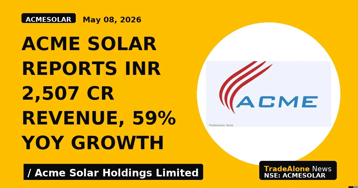Acme Solar Reports INR 2,507 Cr Revenue, 59% YoY Growth - TradeAlone