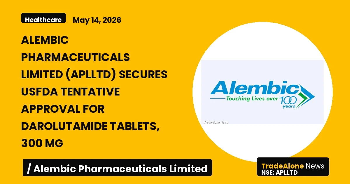 Alembic Pharmaceuticals Limited Aplltd USFDA Tentative Approval May 2026
