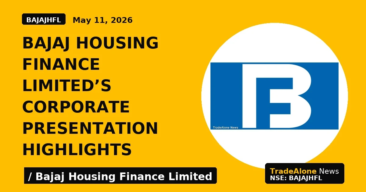 Bajaj Housing Finance Limited's Corporate Presentation Highlights - TradeAlone