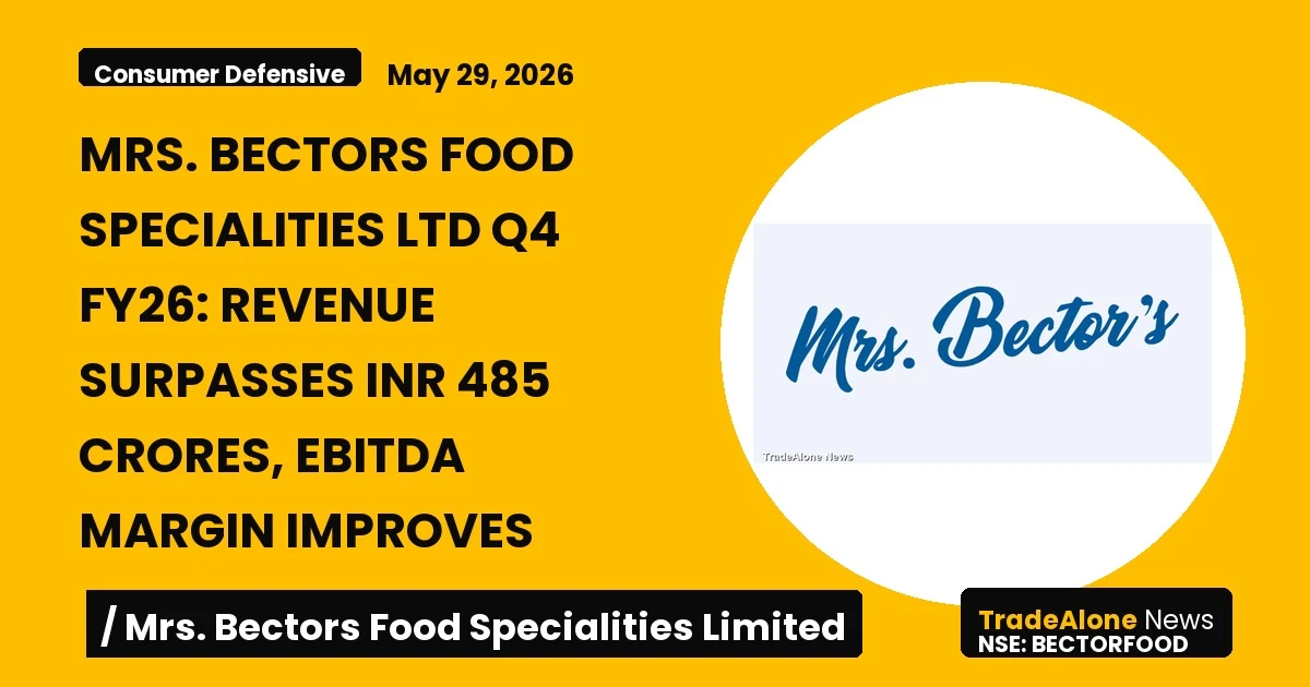 Mrs. Bectors Food Specialities Limited Bectorfood Q4 FY26 Results