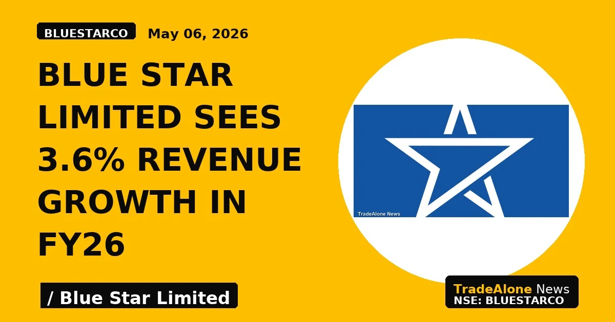 Blue Star Limited Sees 3.6% Revenue Growth in FY26 - TradeAlone