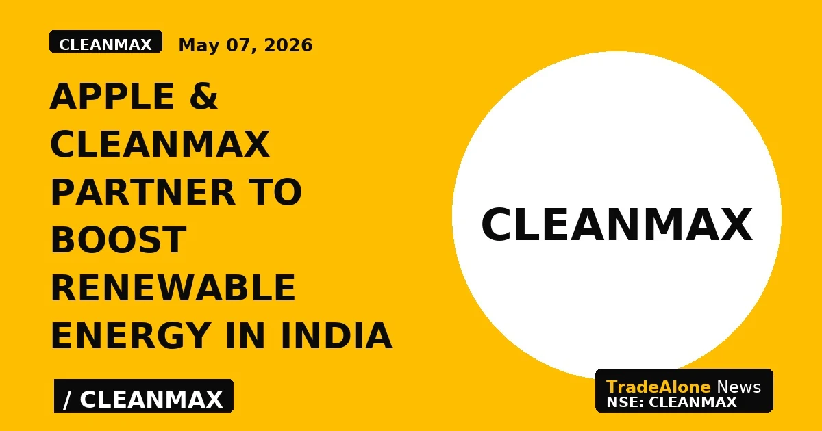 Apple & CleanMax Partner to Boost Renewable Energy in India - TradeAlone