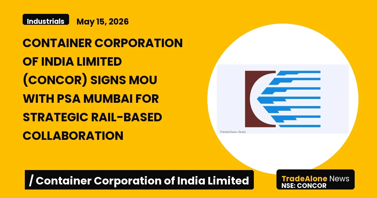 Container Corporation of India Limited Concor May 2026 MOU