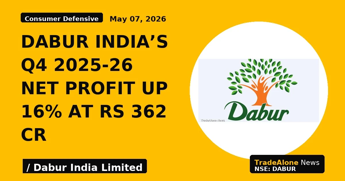 Dabur India's Q4 2025-26 Net Profit up 16% at Rs 362 Cr - TradeAlone