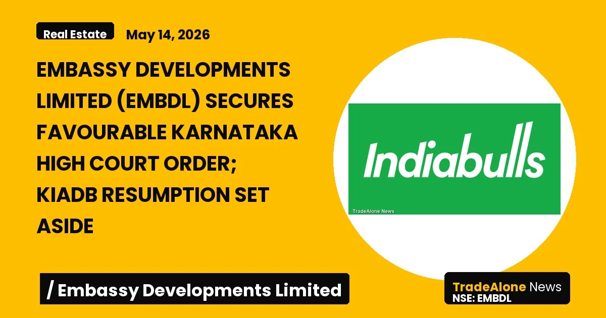 Embassy Developments Limited EMBDL Karnataka High Court Order