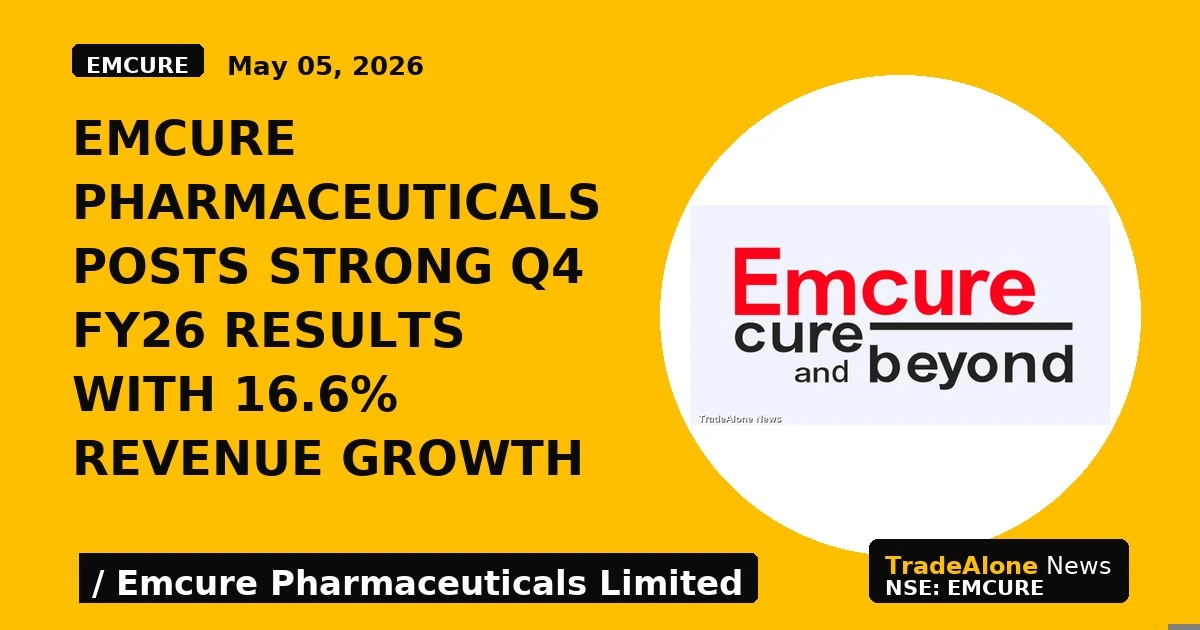 Emcure Pharmaceuticals Posts Strong Q4 FY26 Results With 16.6% Revenue Growth - TradeAlone