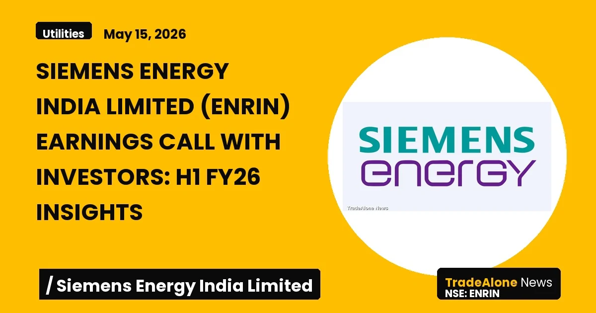 Siemens Energy India Limited ENRIN H1 FY26 Earnings Call
