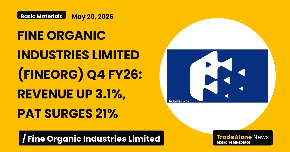 Fine Organic Industries Limited Fineorg Q4 FY26 Results