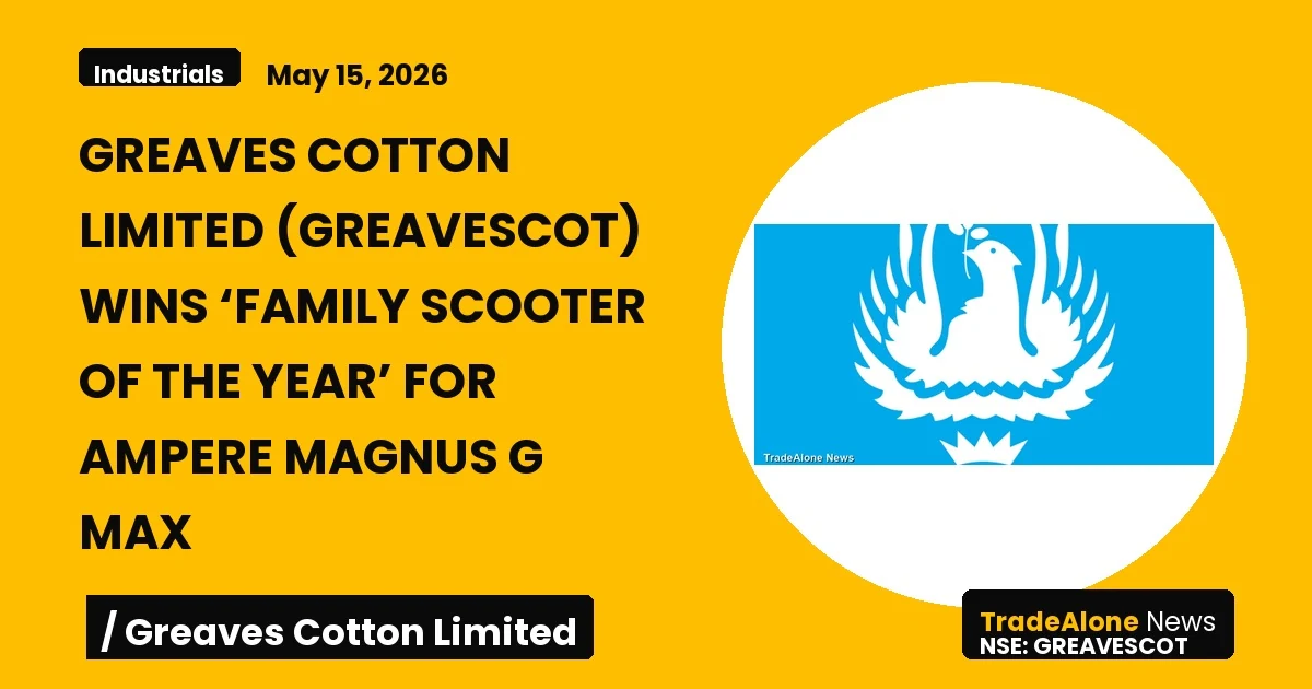 Greaves Cotton Limited Greavescot May 2026 Award