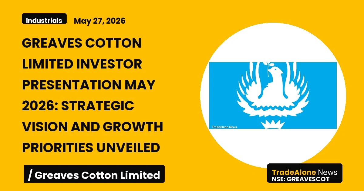 Greaves Cotton Limited Greavescot Investor Presentation May 2026