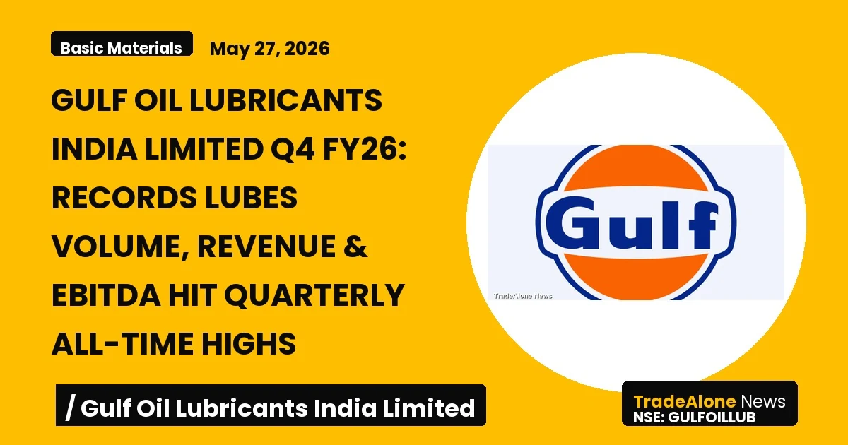 Gulf Oil Lubricants India Limited Gulfoillub Q4 FY26 Results