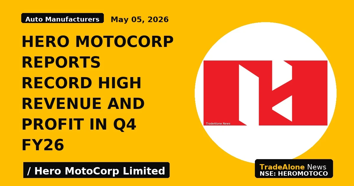 Hero Motocorp Reports Record High Revenue and Profit in Q4 Fy26 - TradeAlone