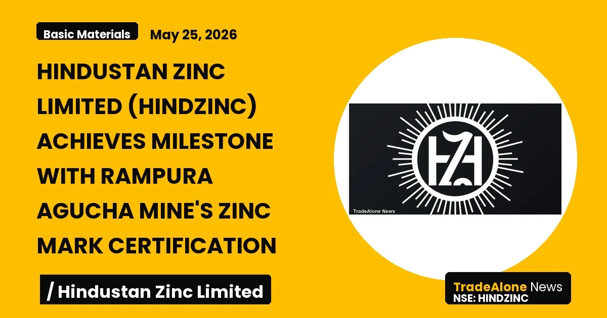 Hindustan Zinc Limited Hindzinc Q2 FY26 Zinc Mark Certification
