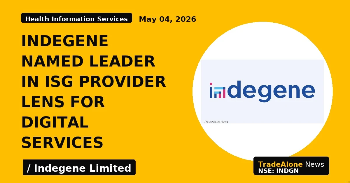 Indegene Named Leader in Isg Provider Lens for Digital Services - TradeAlone