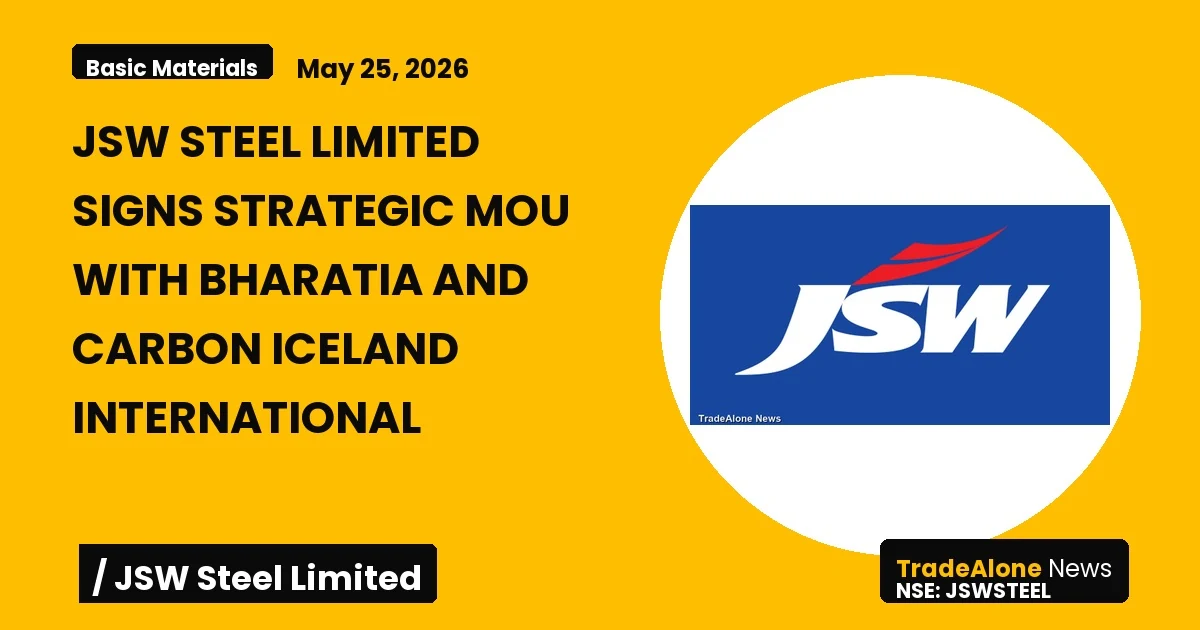 Jsw Steel Limited Jswsteel Strategic Mou May 2026