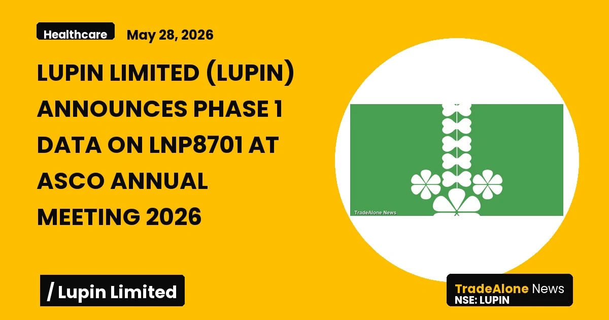 Lupin Limited NSE LUPIN Phase 1 Data ASCO 2026