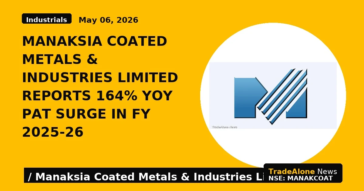 Manaksia Coated Metals & Industries Limited Reports 164% YoY PAT Surge in FY 2025-26 - TradeAlone