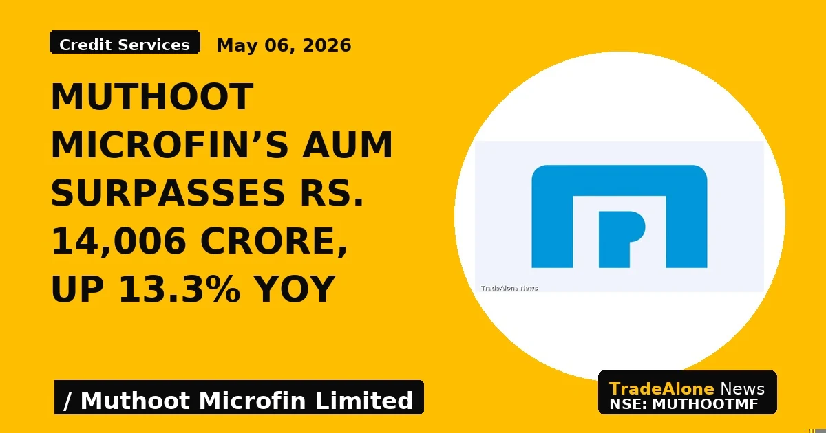 Muthoot Microfin's AUM Surpasses Rs. 14,006 Crore, up 13.3% YoY - TradeAlone