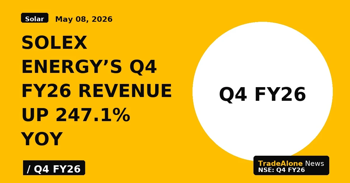 Solex Energy's Q4 Fy26 Revenue up 247.1% Yoy - TradeAlone