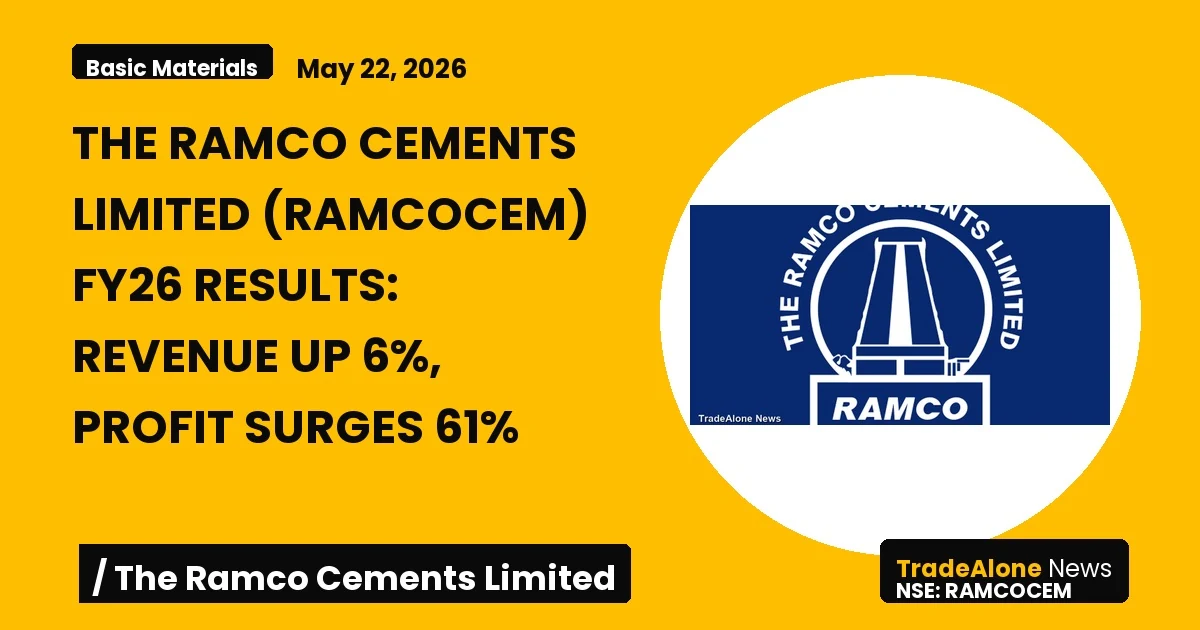 The Ramco Cements Limited Ramcocem FY26 Results