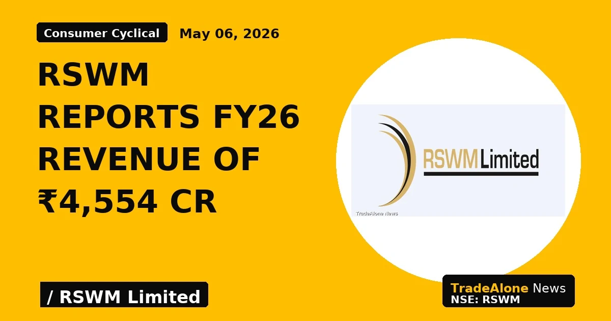 Rswm Reports Fy26 Revenue of ₹4,554 Cr - TradeAlone