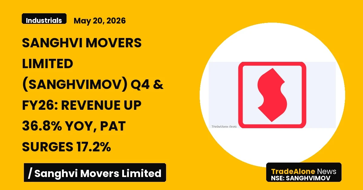 Sanghvi Movers Limited Sanghvimov Q4 FY26 Results