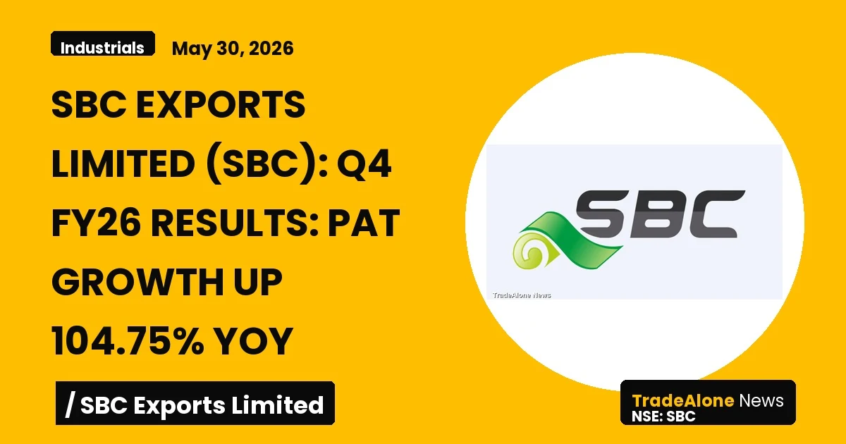 Sbc Exports Limited Q4 FY26 Results: PAT Growth Up 104.75% Yoy