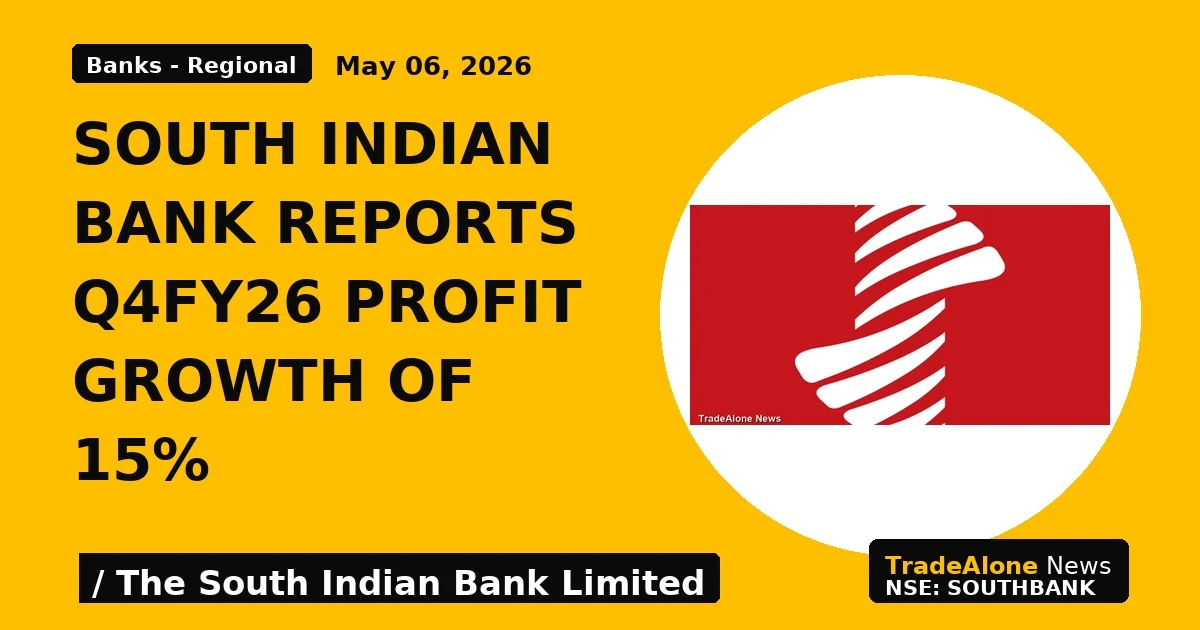 South Indian Bank Reports Q4fy26 Profit Growth of 15% - TradeAlone