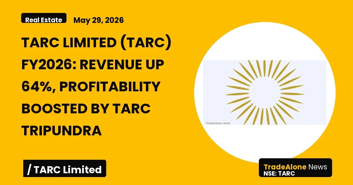 Tarc Limited Fy2026 Results: Revenue Up 64%, Profitability Boosted by TARC Tripundra