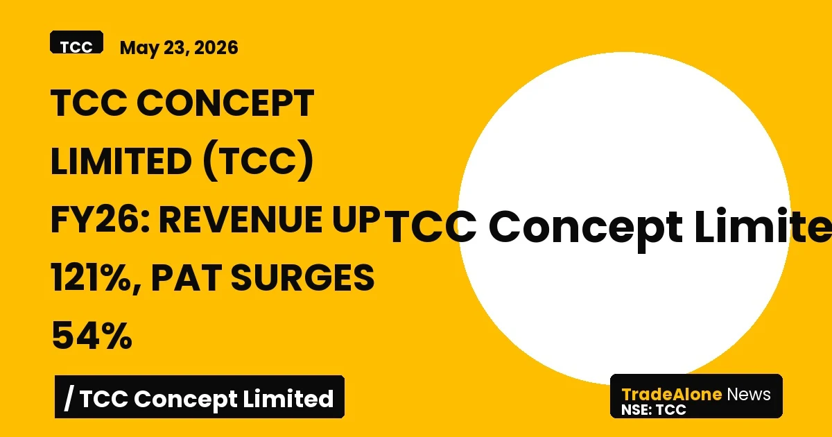 Tcc Concept Limited FY26 Results: Revenue Up 121%, PAT Surges 54%