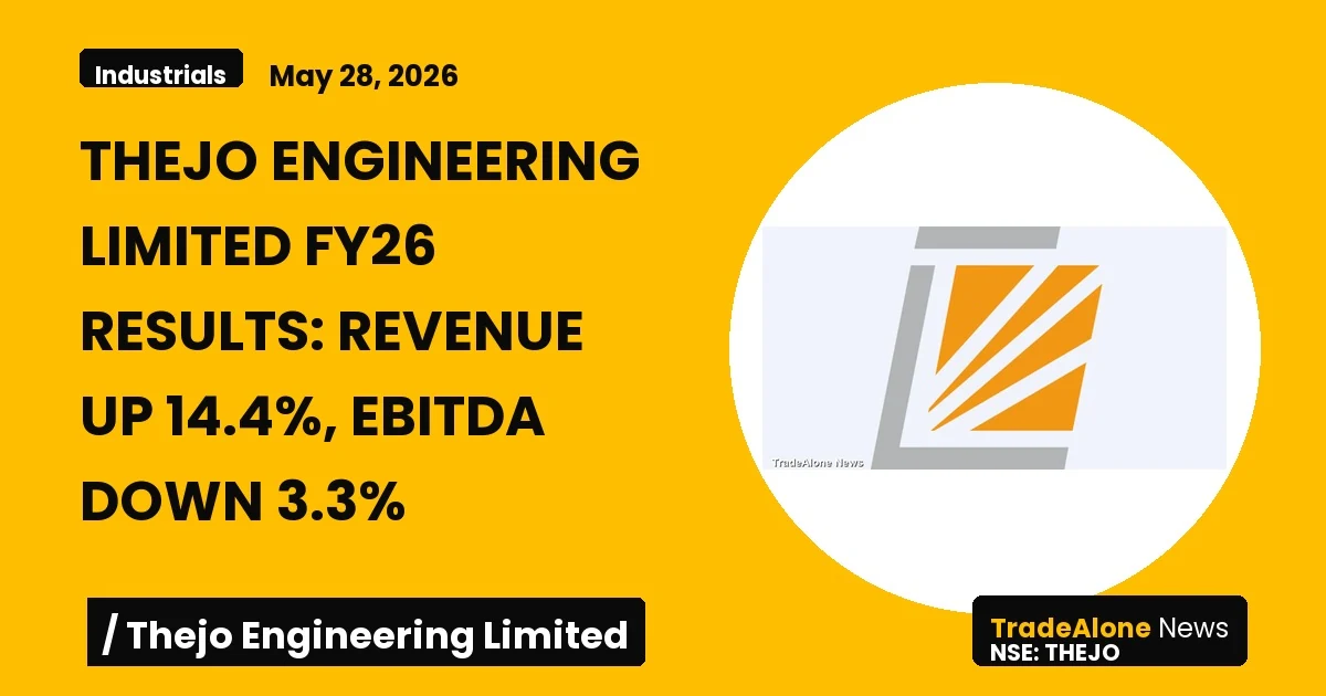 Thejo Engineering Limited FY26 Results: Revenue Up 14.4%, Ebitda Down 3.3%