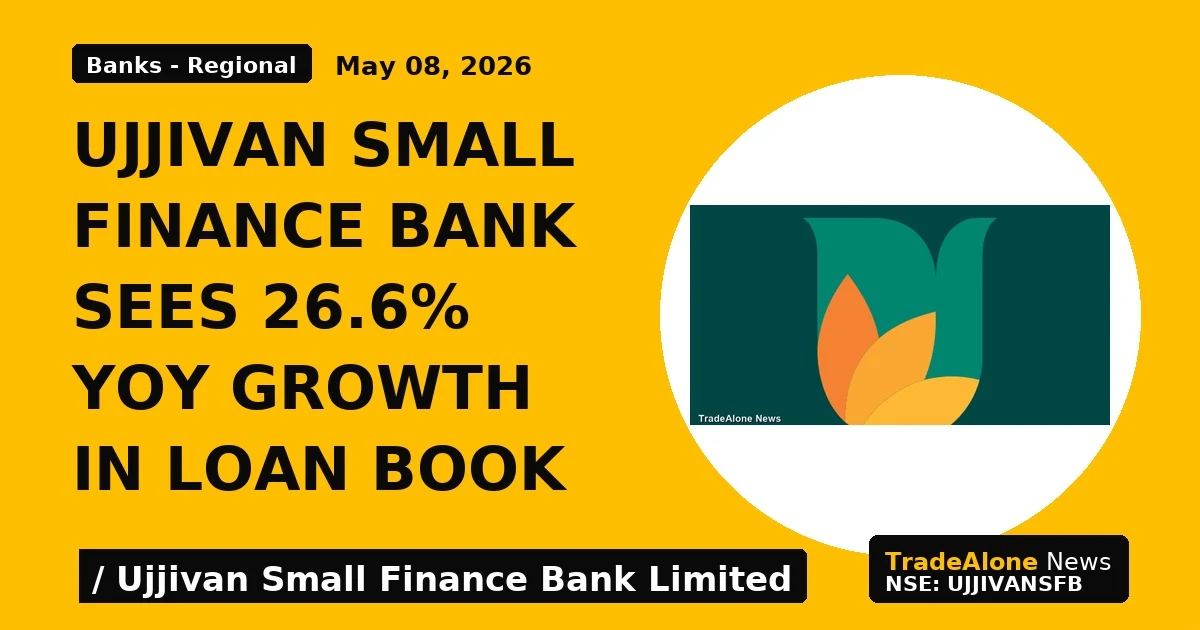 Ujjivan Small Finance Bank Sees 26.6% Yoy Growth in Loan Book - TradeAlone