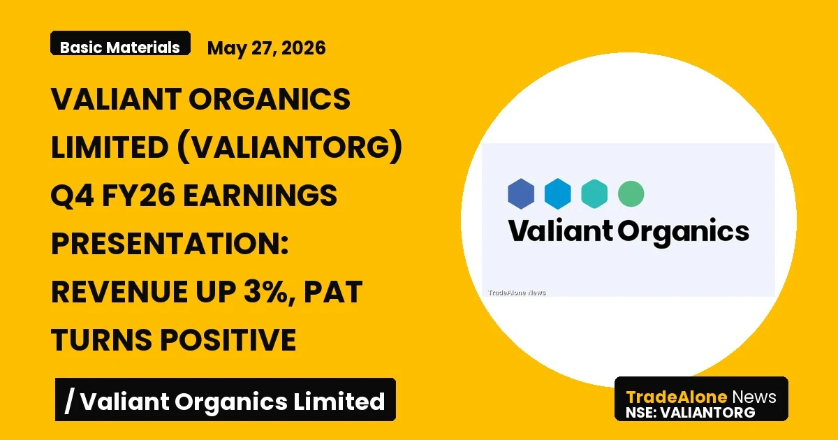Valiant Organics Limited Q4 FY26 Earnings