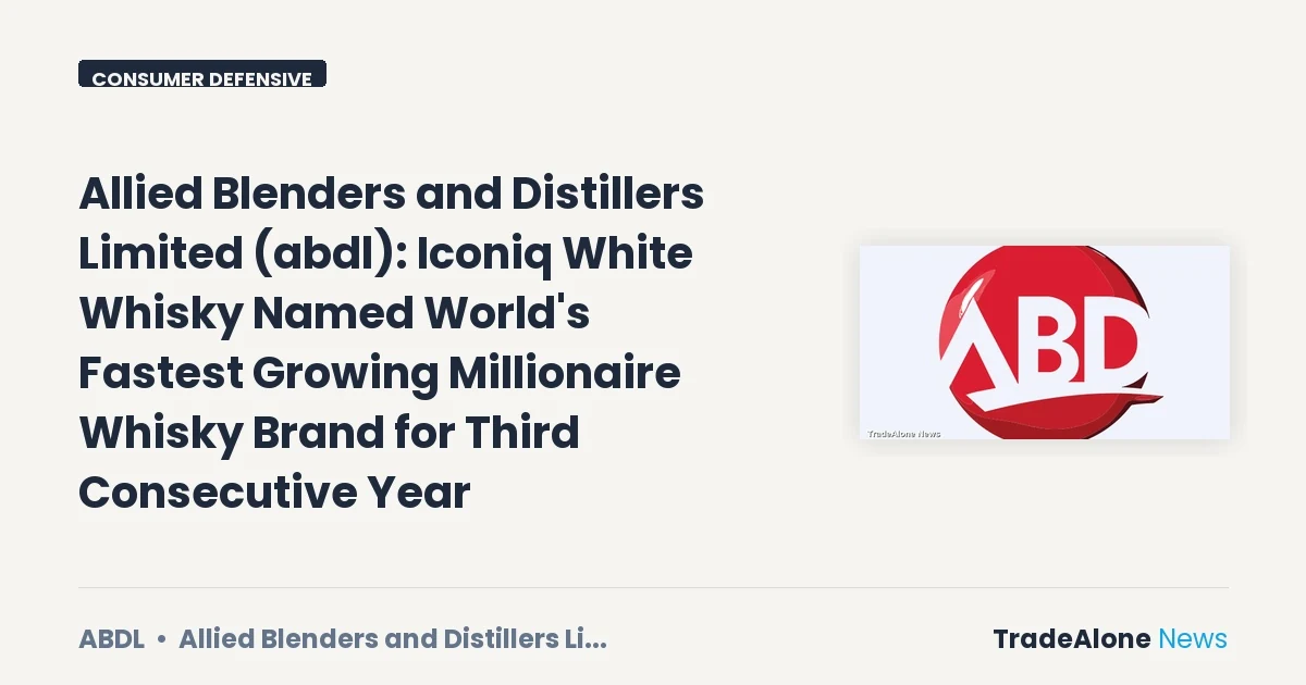 Allied Blenders and Distillers Limited ABDL Q2 FY26 Results: Iconiq White Whisky Fastest Growing
