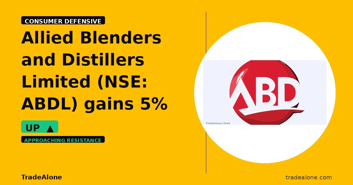 Allied Blenders and Distillers Limited ABDL gains 5% intraday