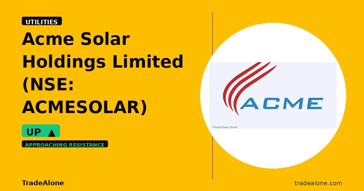 Acme Solar Holdings Limited NSE: ACMESOLAR nears resistance