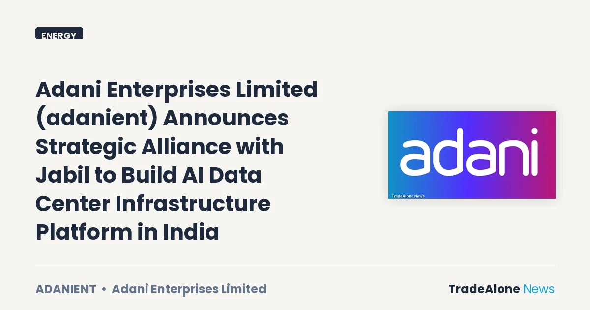 Adani Enterprises Limited Adanient Strategic Alliance with Jabil