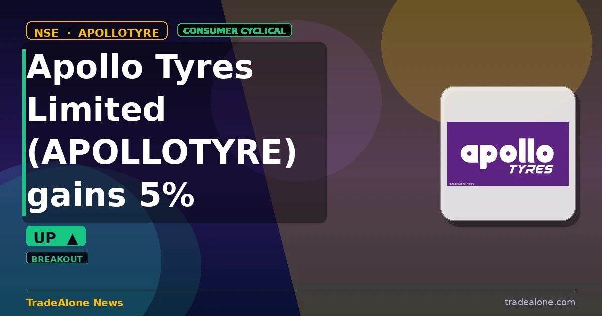 Apollo Tyres Limited APOLLOTYRE gains 5% intraday