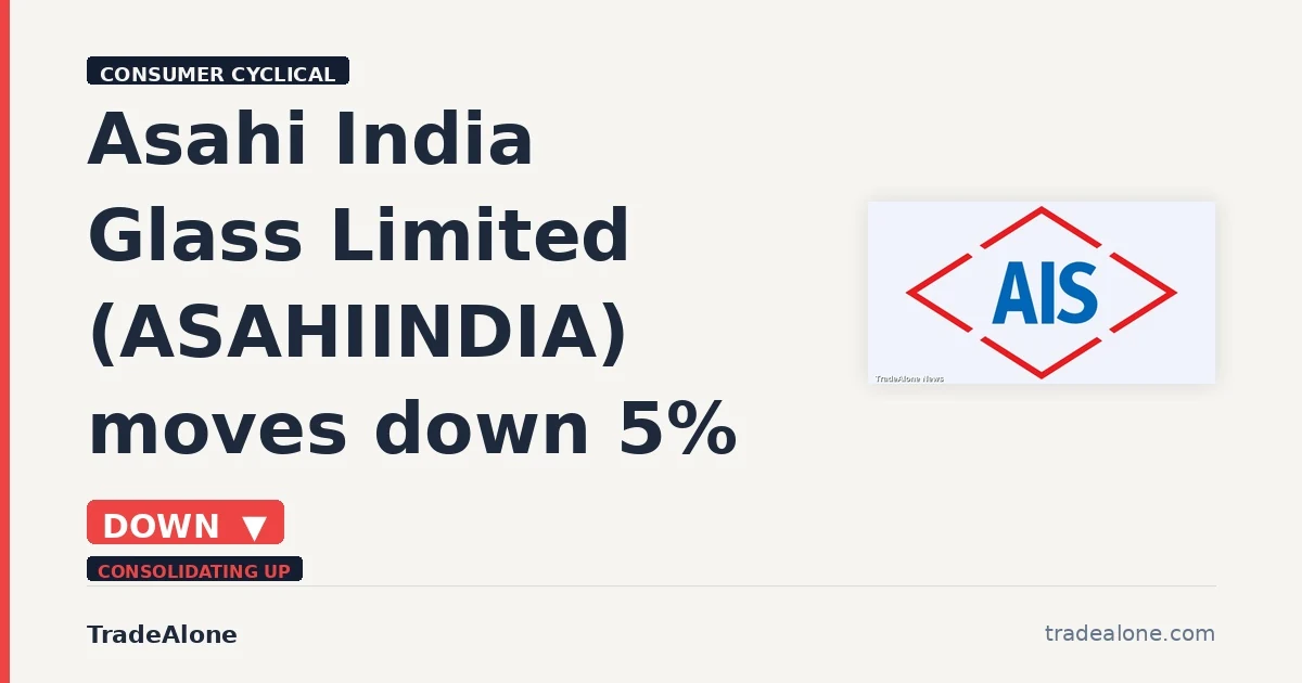 Asahi India Glass Limited ASAHIINDIA moves down 5%