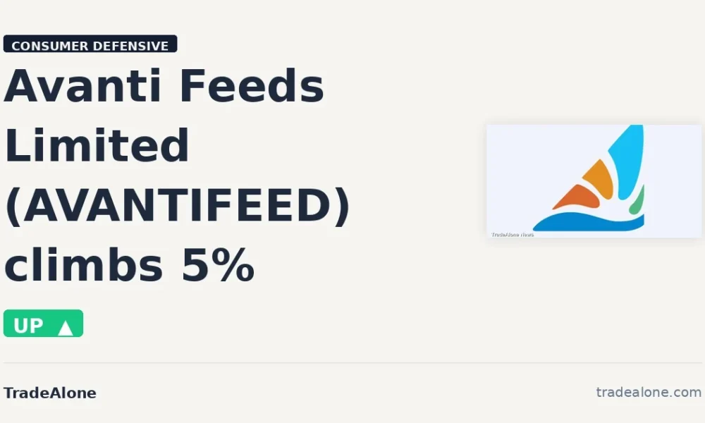 Avanti Feeds Limited AVANTIFEED climbs 5% intraday