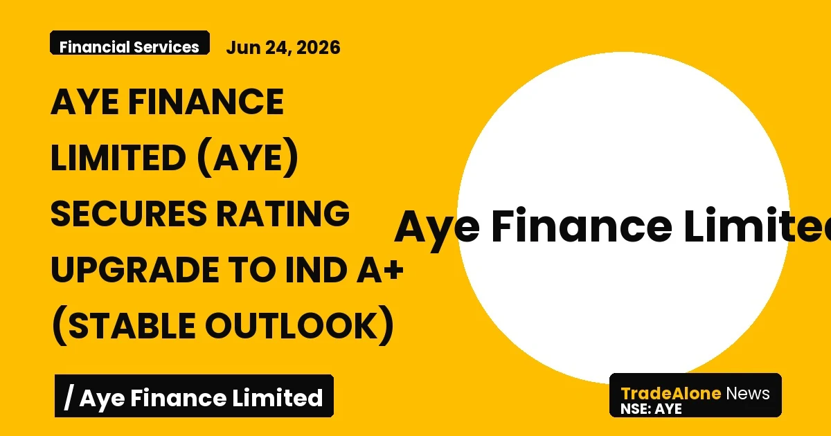 Aye Finance Limited AYE Rating Upgrade IND A+ June 2026