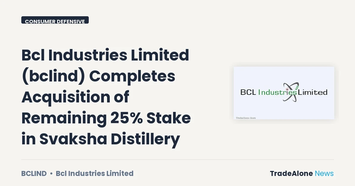 Bcl Industries Limited NSE Bclind Acquisition