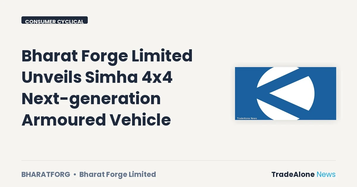 Bharat Forge Limited Bharatforg Unveils Simha 4x4