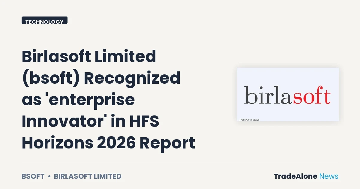 Birlasoft Limited BSOFT Enterprise Innovator Recognition
