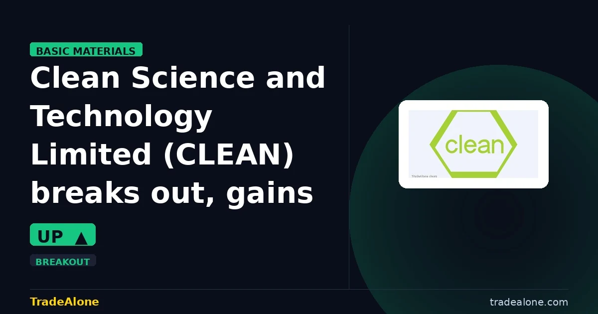 Clean Science and Technology Limited CLEAN breaks out
