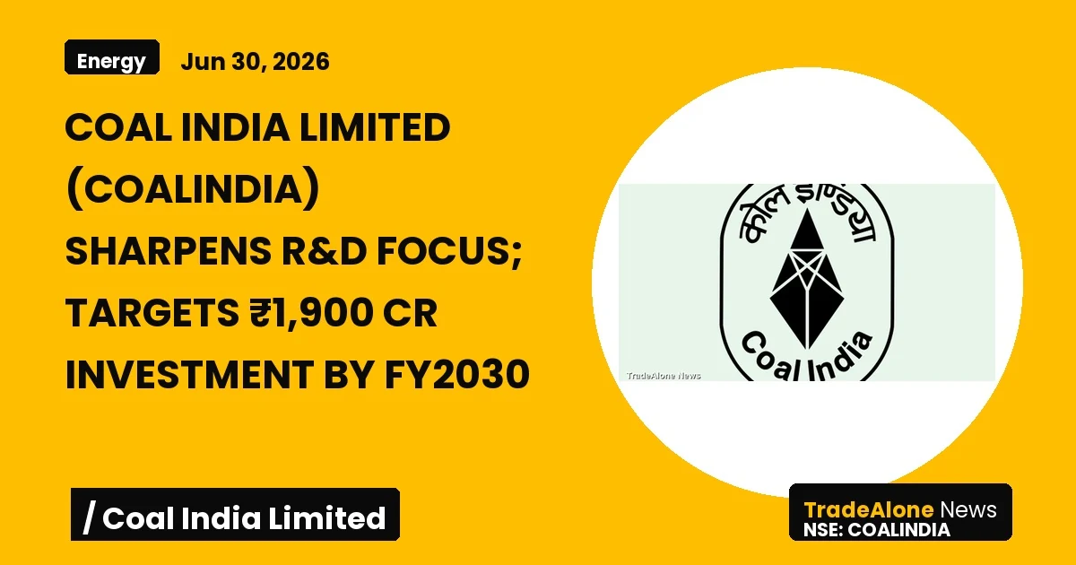 Coal India Limited NSE Coalindia Fy2030 R&D Investment