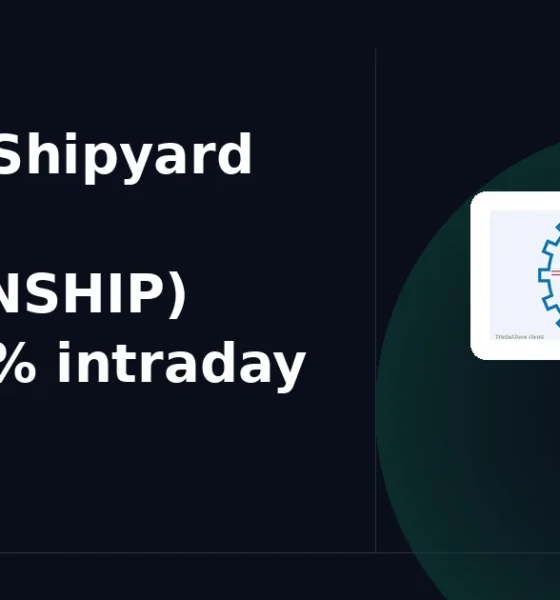 Cochin Shipyard Limited COCHINSHIP gains 5% intraday despite breakdown