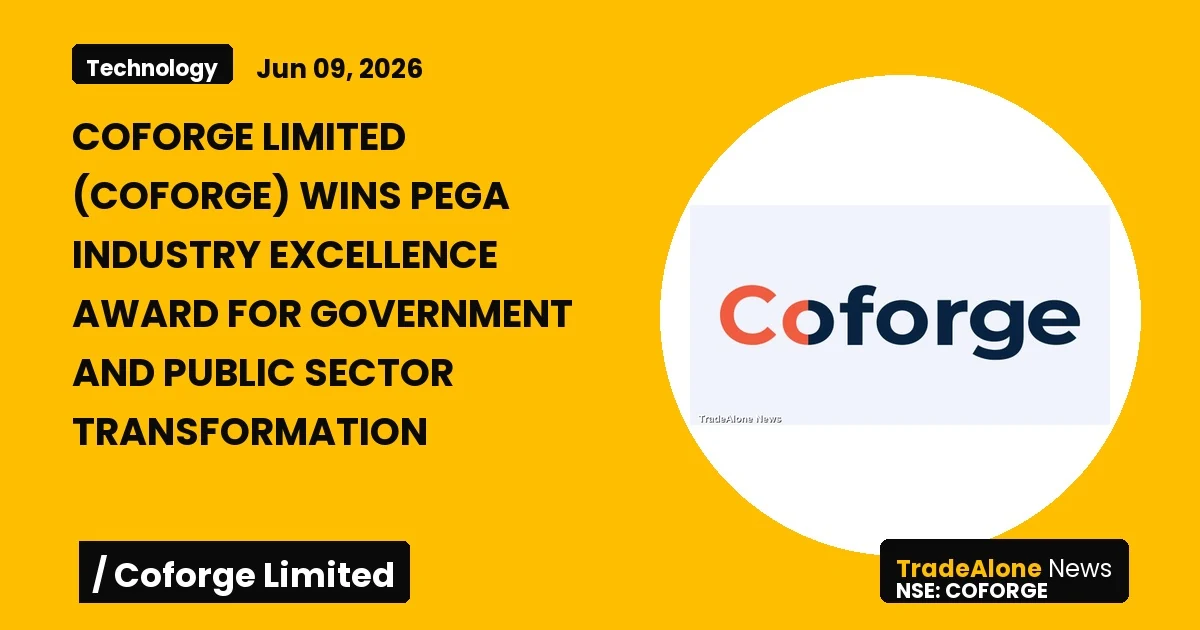 Coforge Limited NSE Coforge Pega Industry Excellence Award