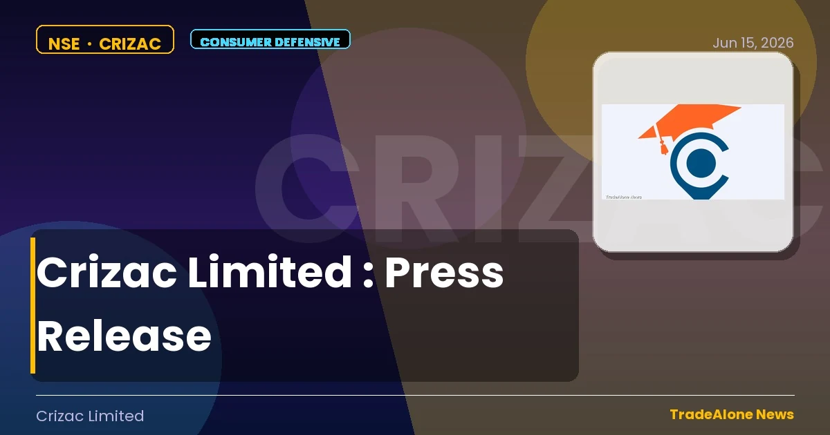 Crizac Limited NSE Announcement